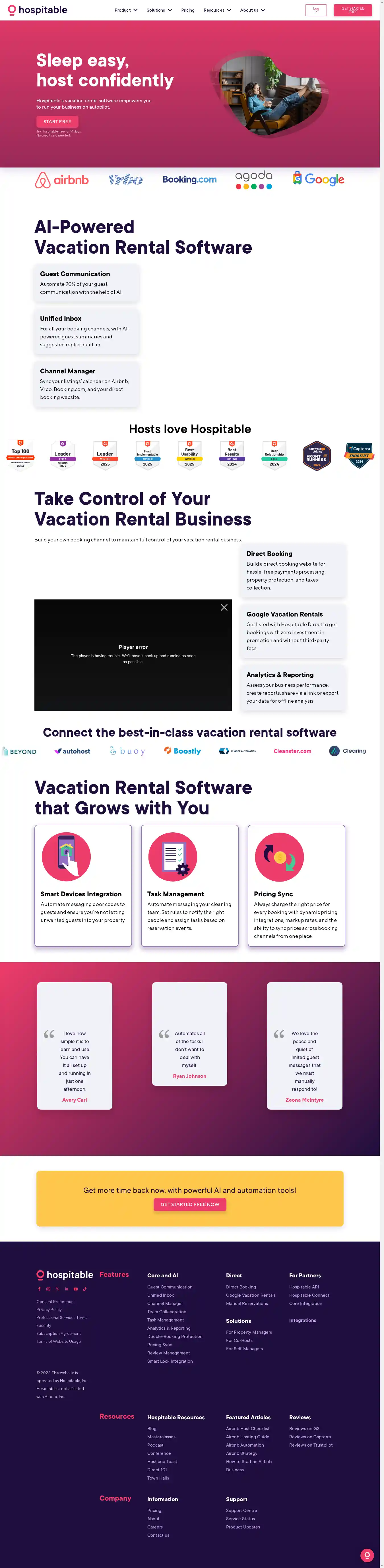 Desktop Screenshot for Hospitable.com