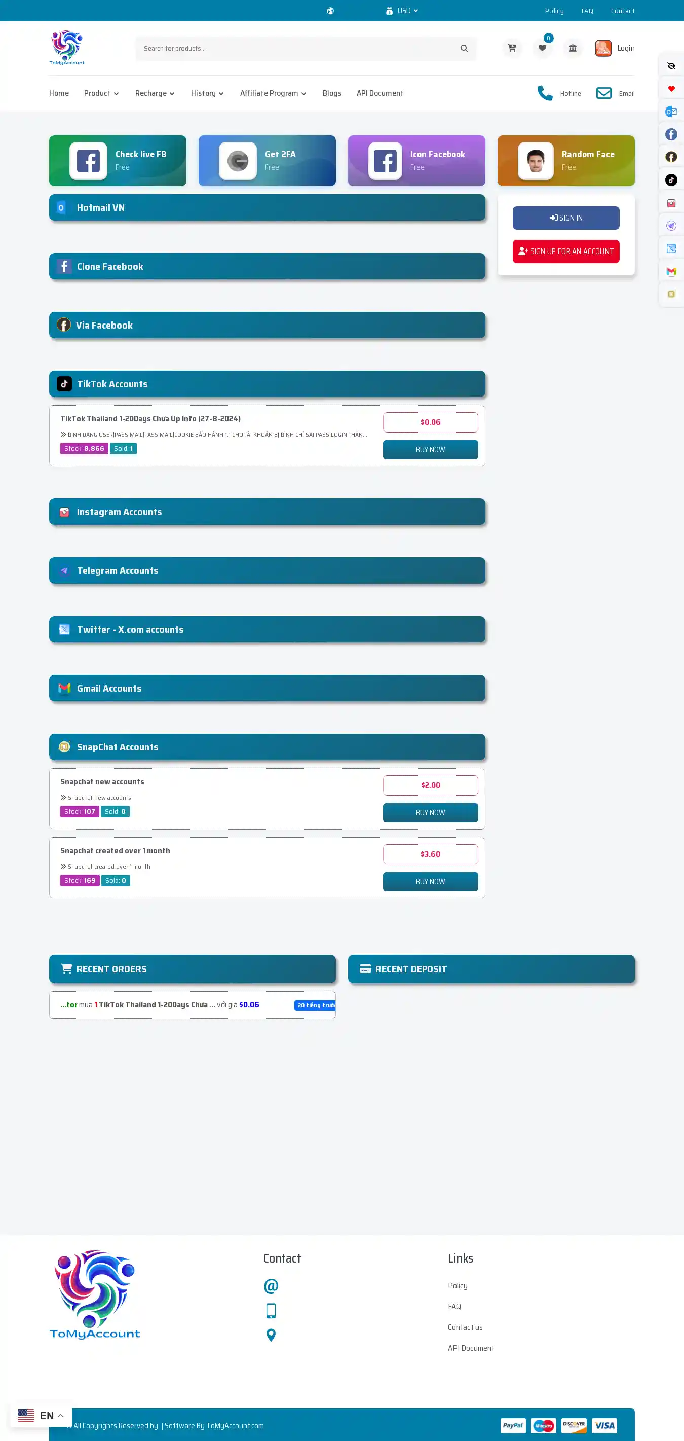 Desktop Screenshot for ToMyAccount.com