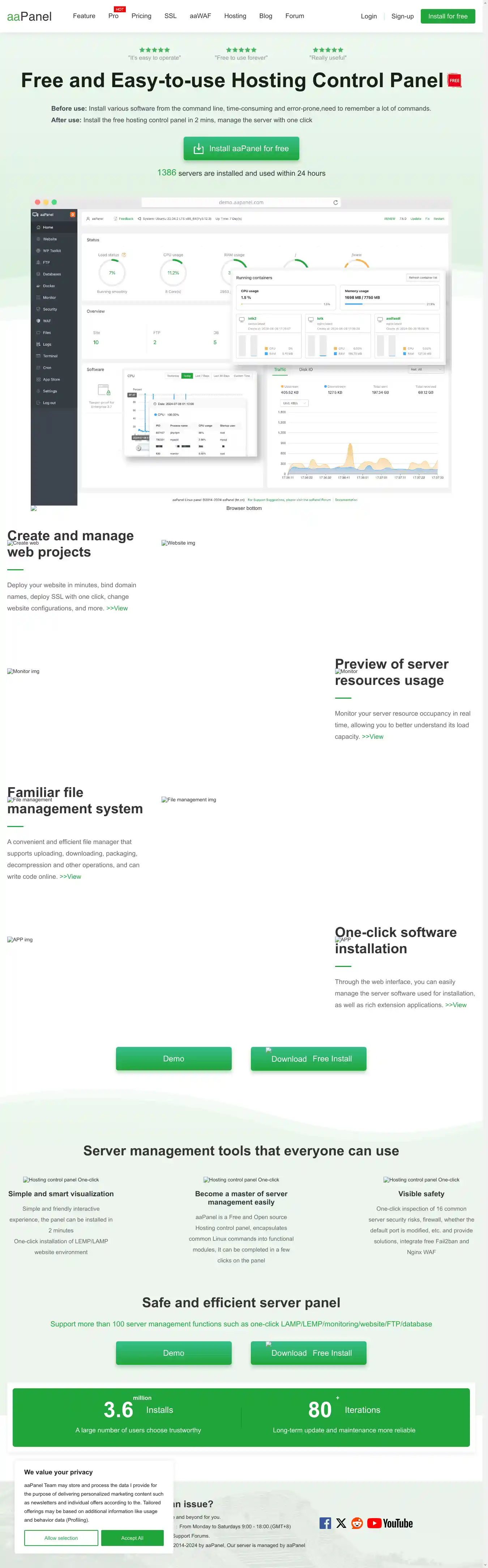 Desktop Screenshot for aapanel.com