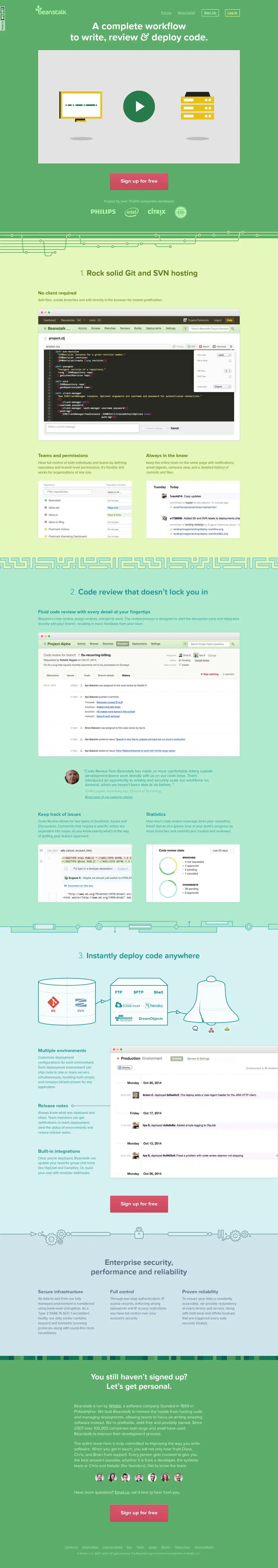 Desktop Screenshot for beanstalkapp.com