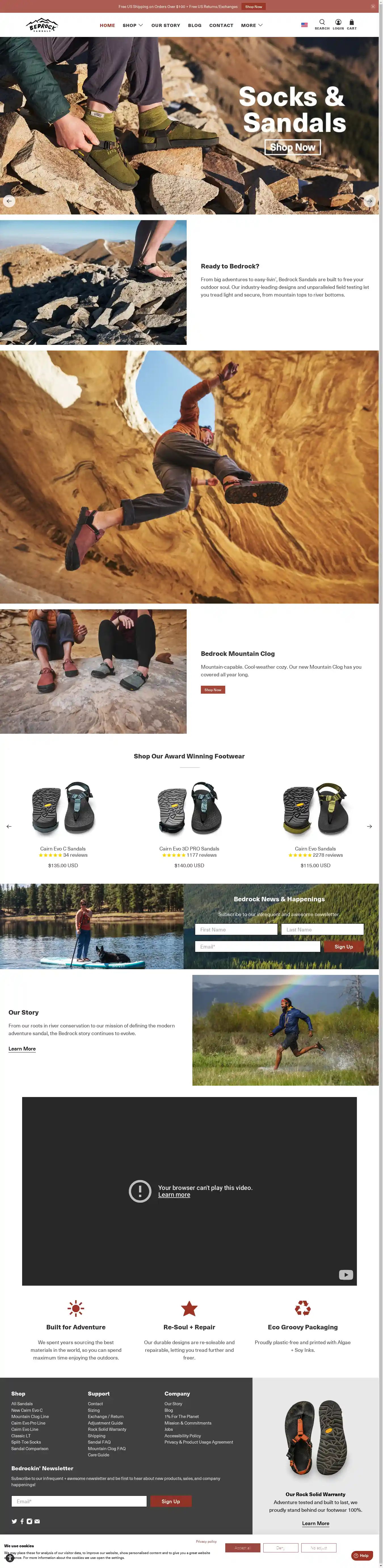 Desktop Screenshot for bedrocksandals.com