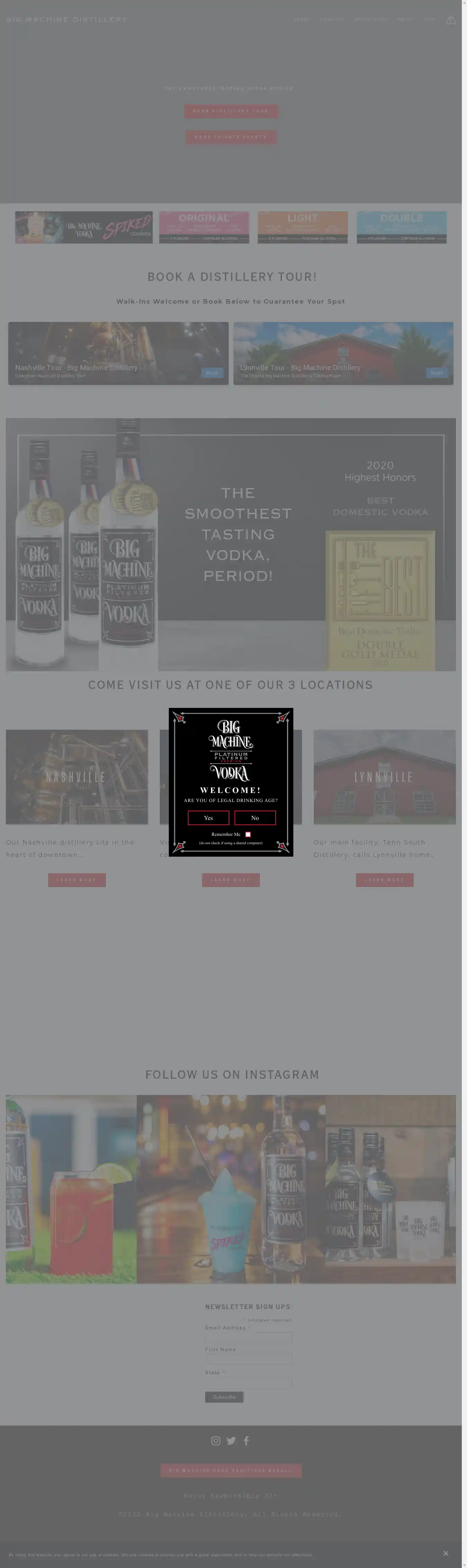 Desktop Screenshot for bigmachinevodka.com