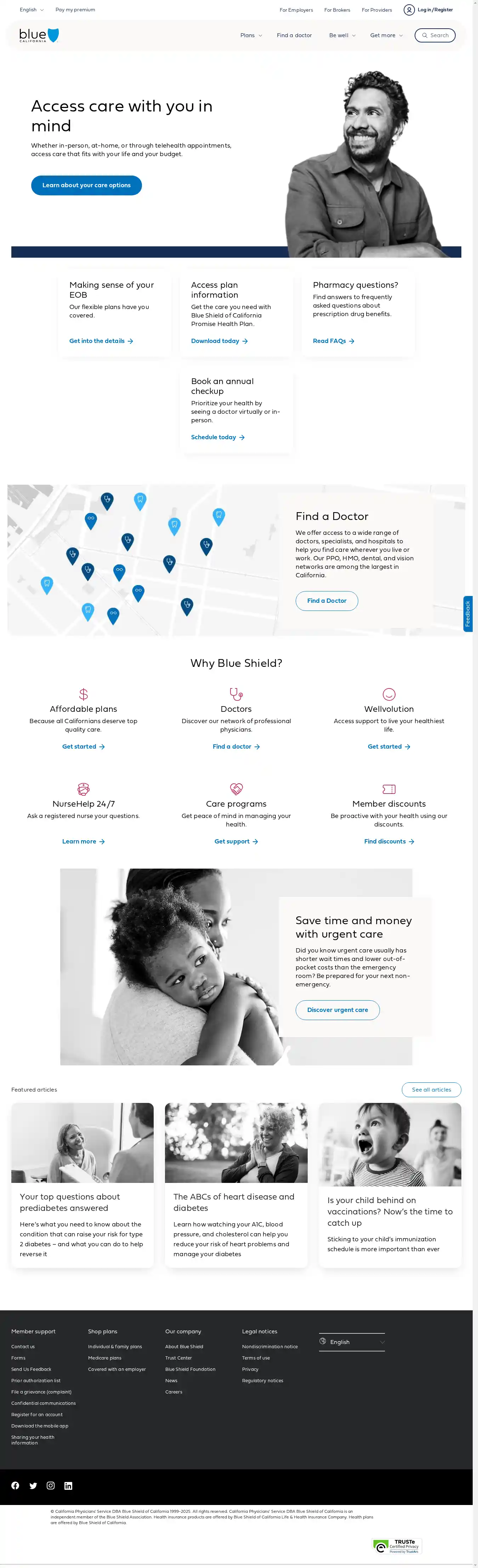 Desktop Screenshot for blueshieldca.com