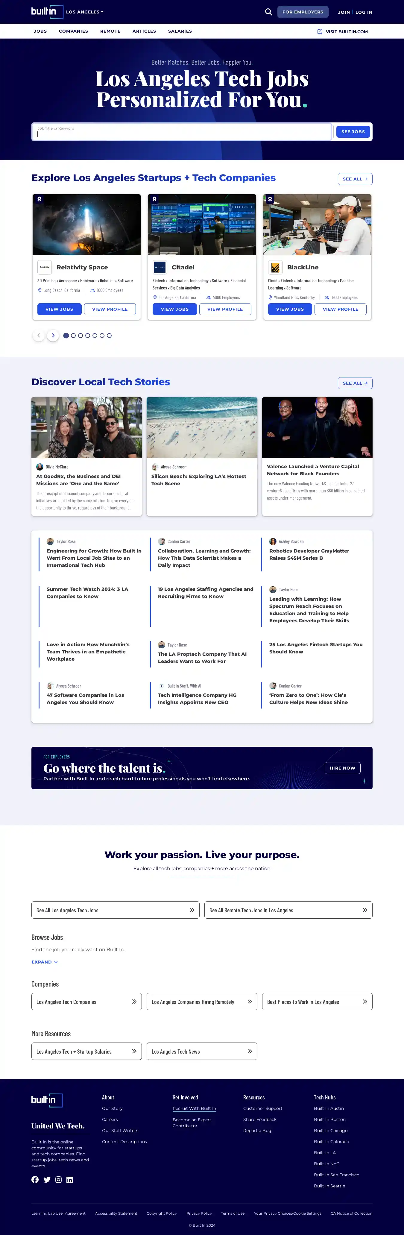Desktop Screenshot for builtinla.com