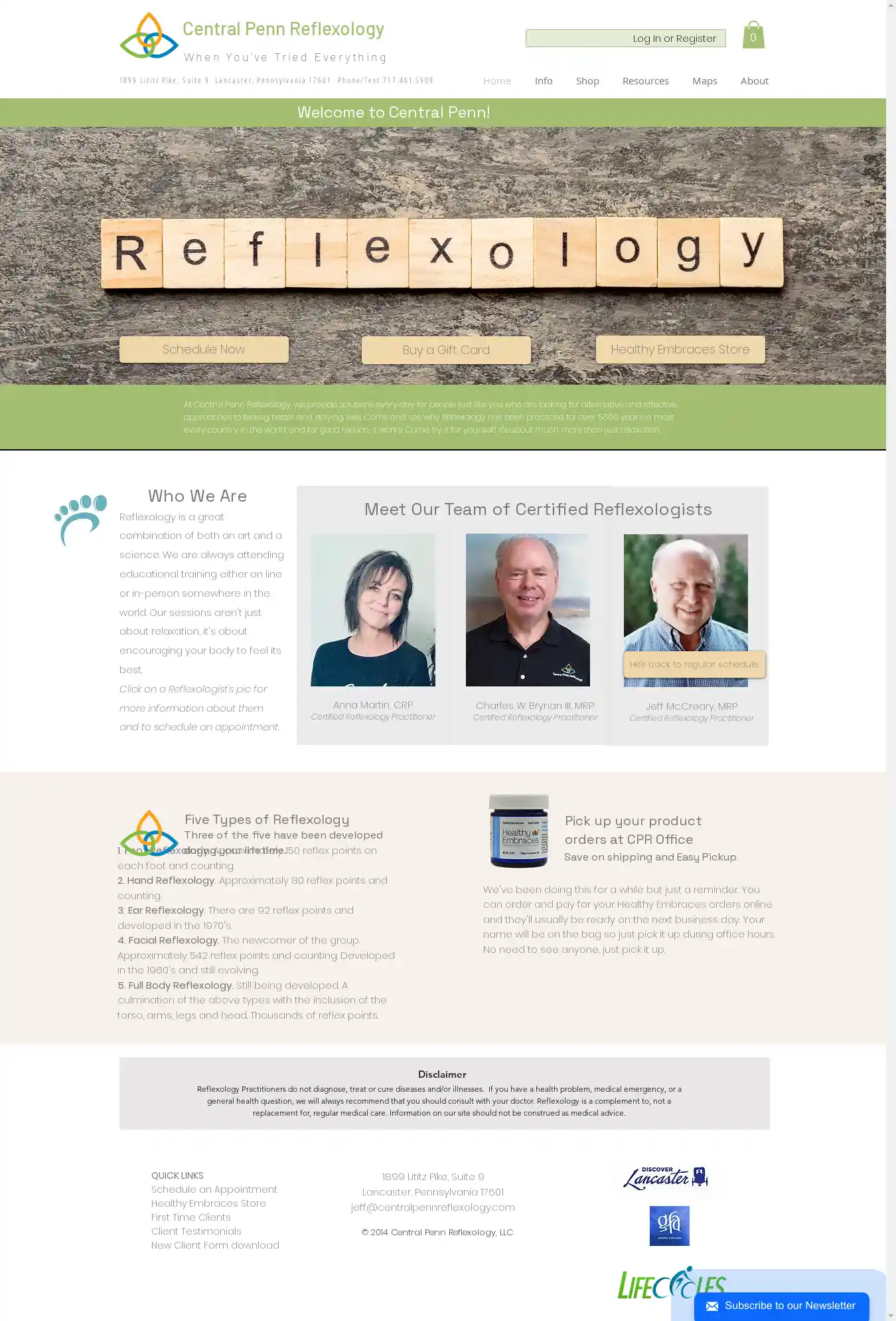 Desktop Screenshot for centralpennreflexology.com