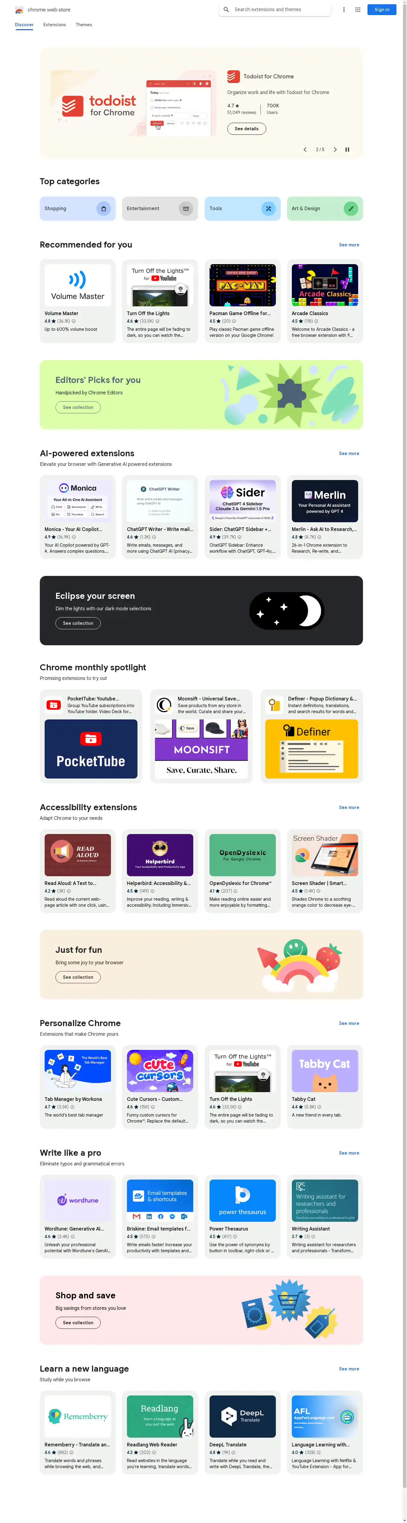 Desktop Screenshot for chromewebstore.google.com