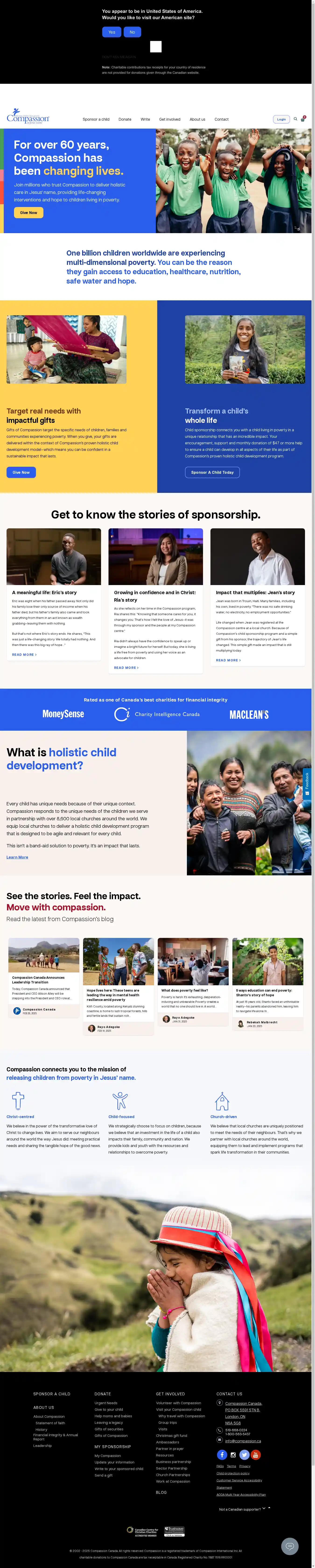 Desktop Screenshot for compassion.ca