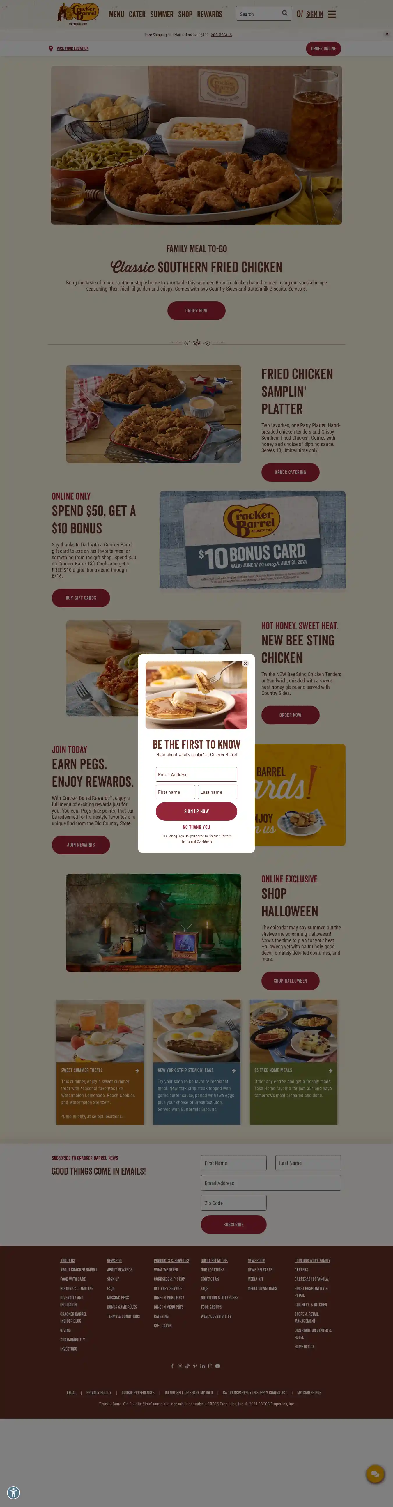 Desktop Screenshot for crackerbarrel.com