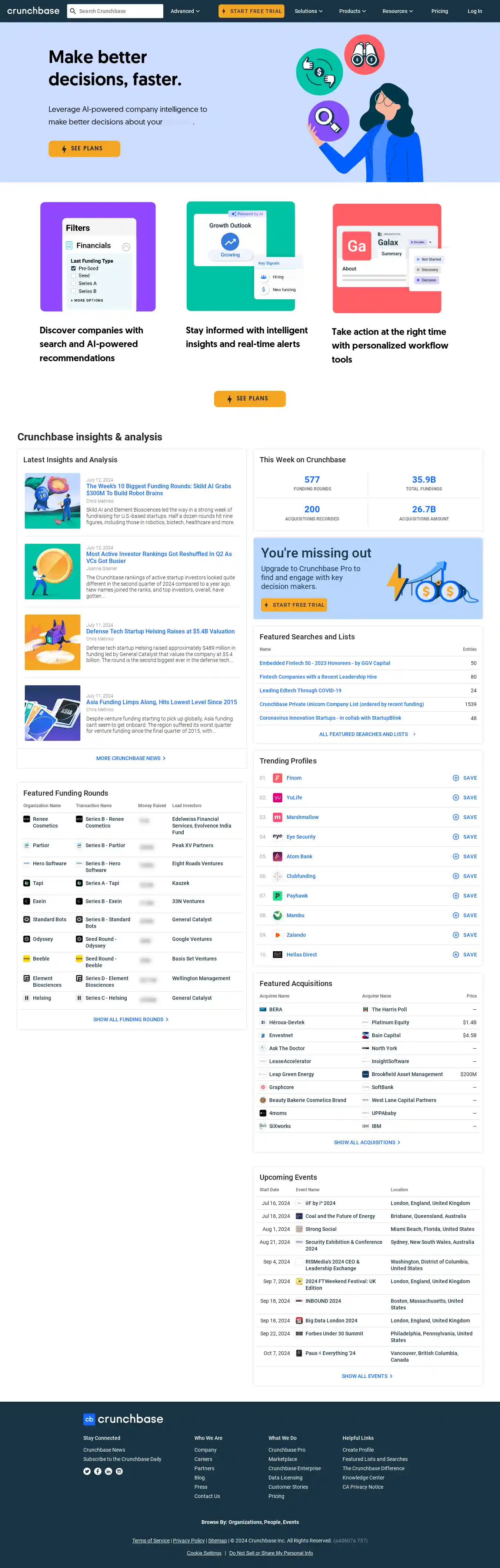 Desktop Screenshot for crunchbase.com