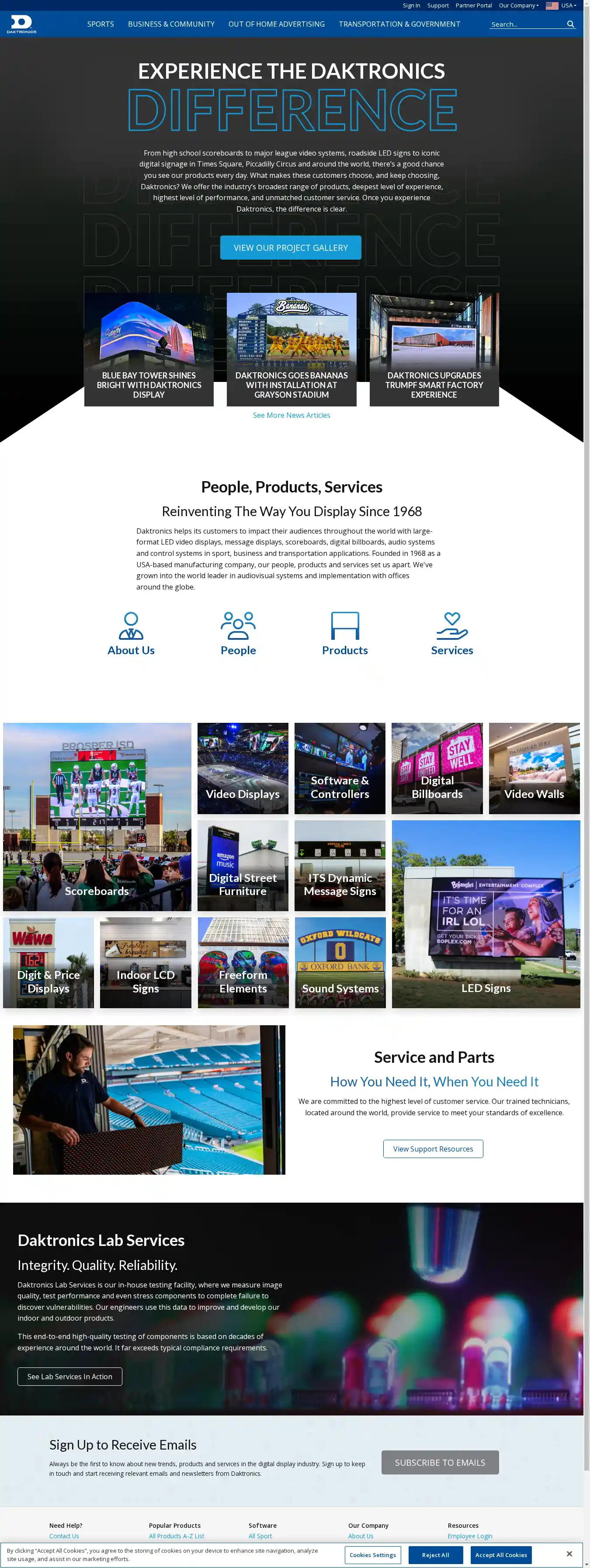 Desktop Screenshot for daktronics.com