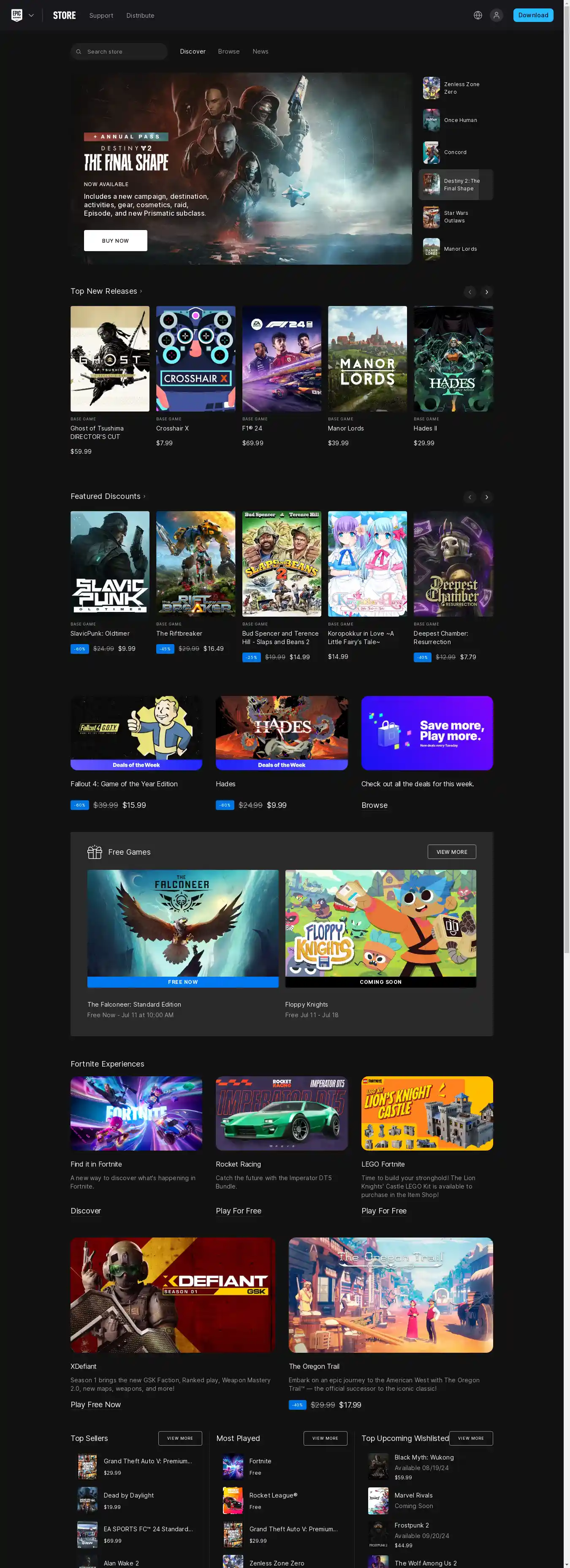 Desktop Screenshot for epicgames.com