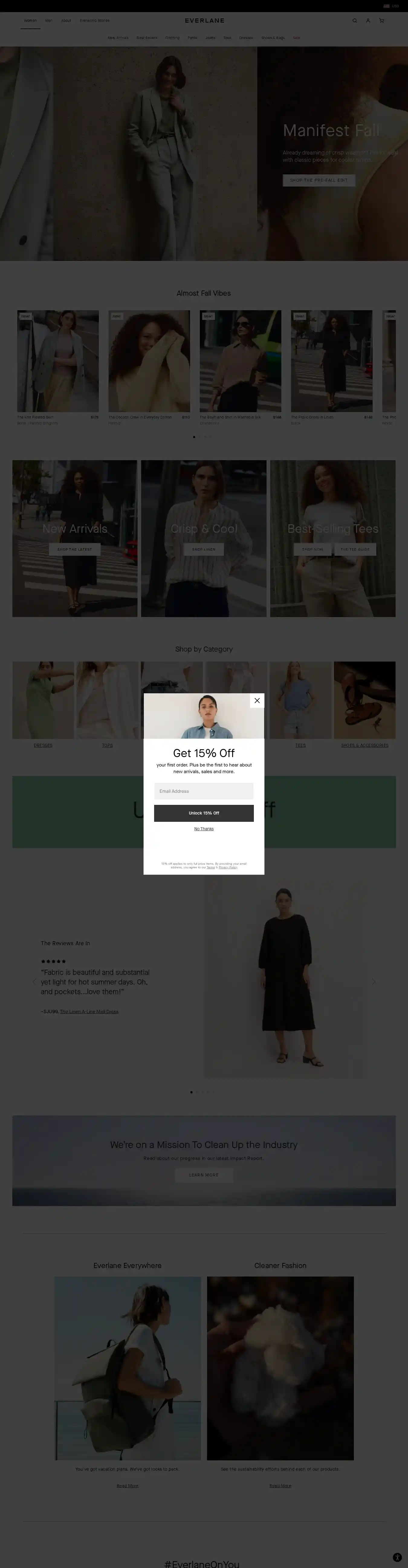 Desktop Screenshot for everlane.com