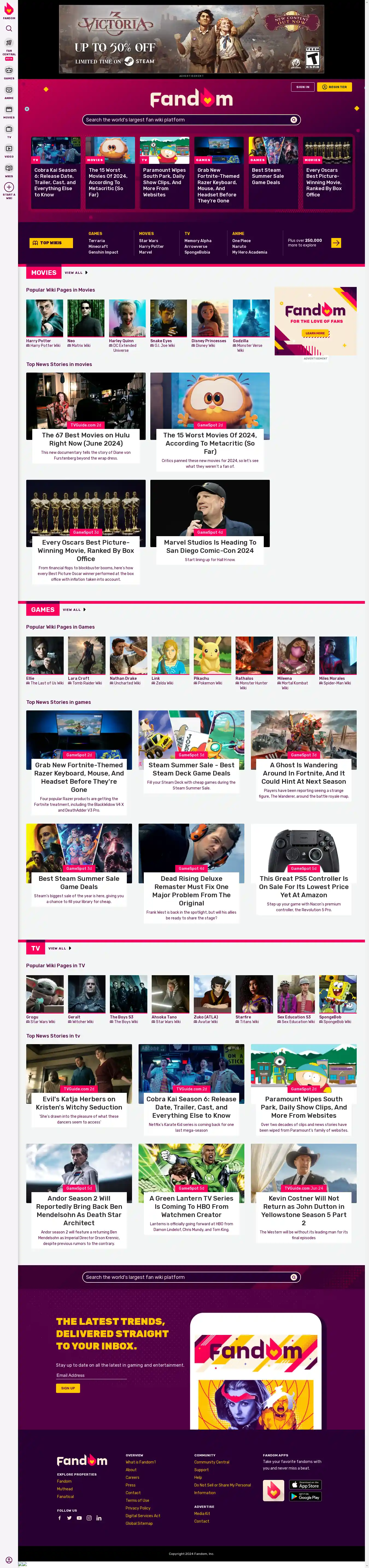 Desktop Screenshot for fandom.com