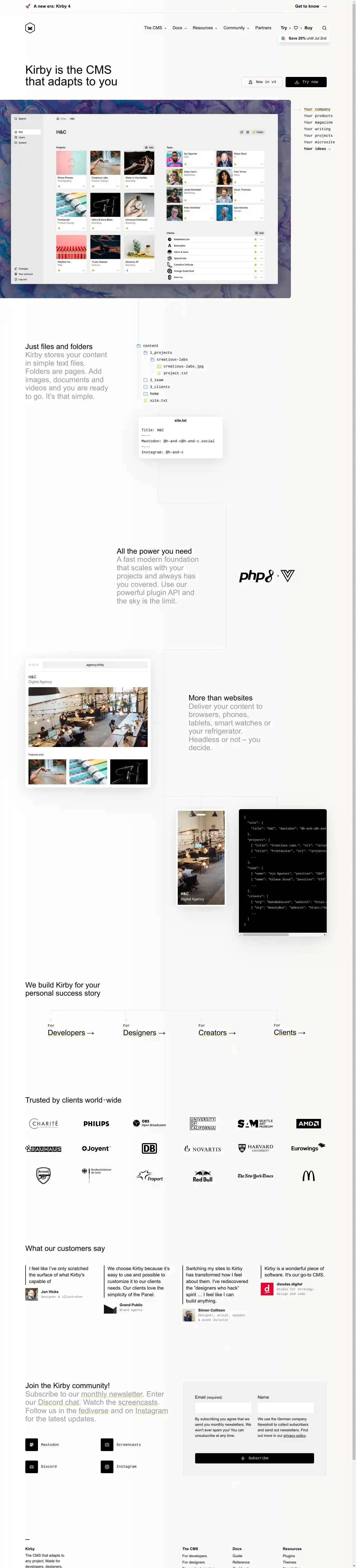 Desktop Screenshot for getkirby.com