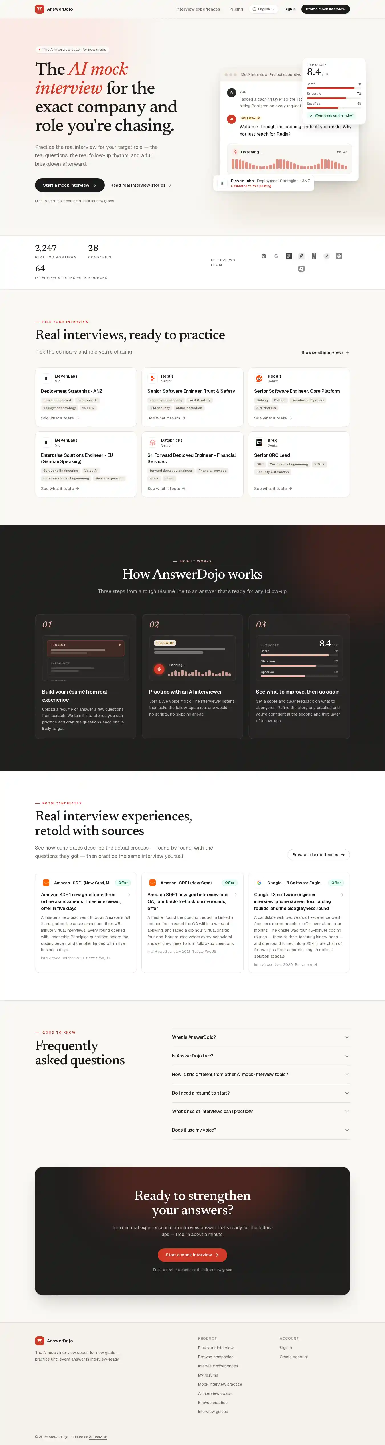 Desktop Screenshot for answerdojo.com