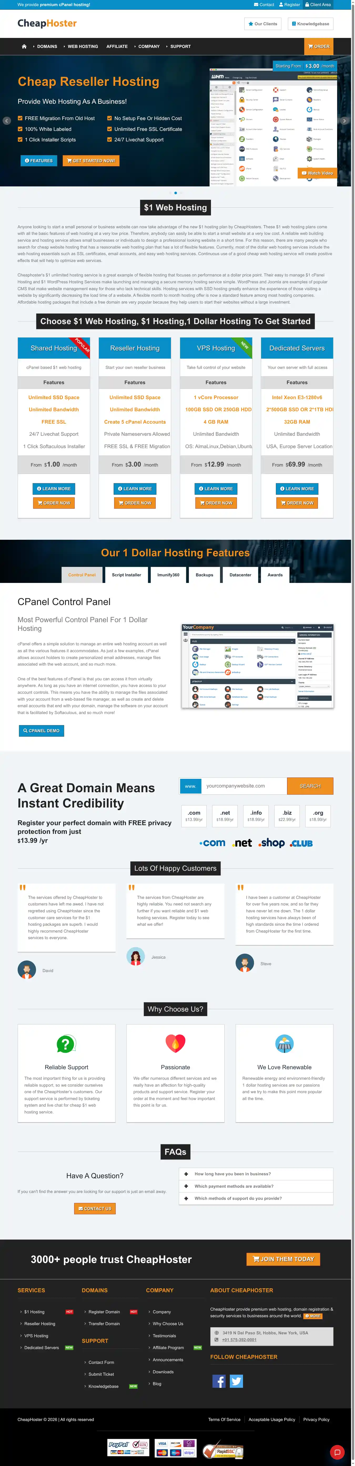 Desktop Screenshot for cheaphoster.net