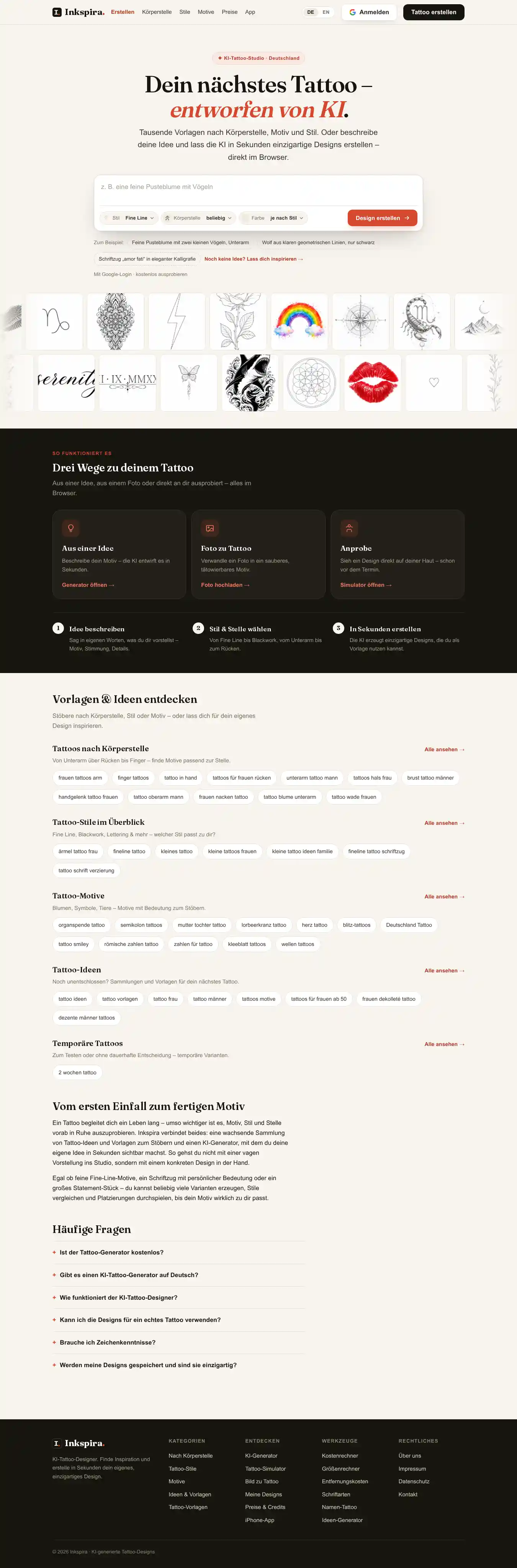 Desktop Screenshot for inkspira.de