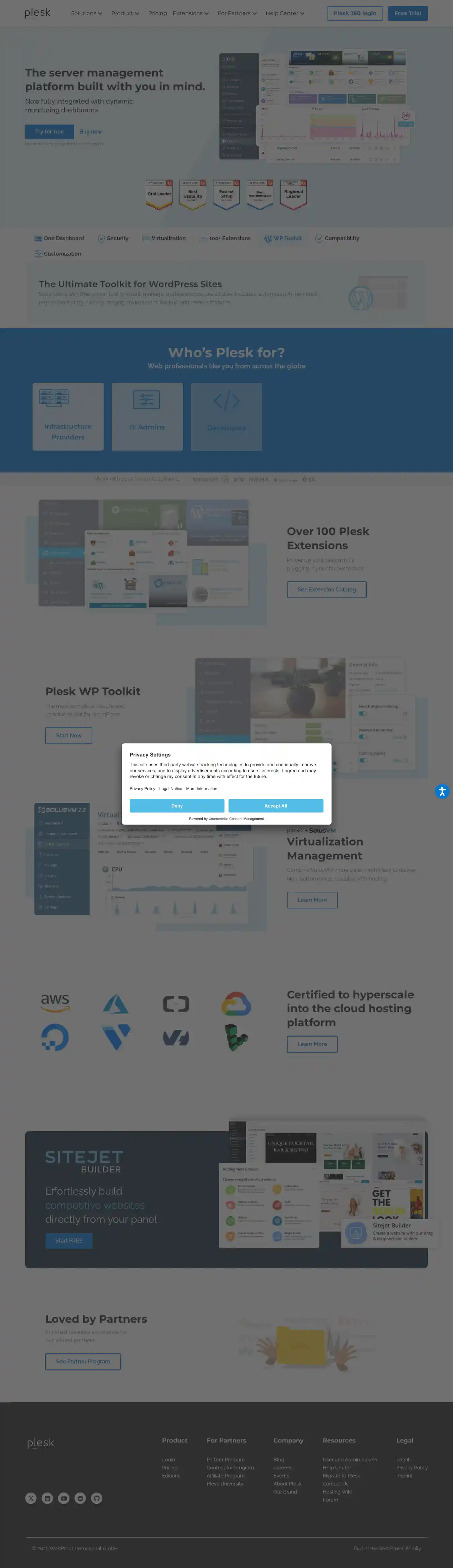 Desktop Screenshot for plesk.com