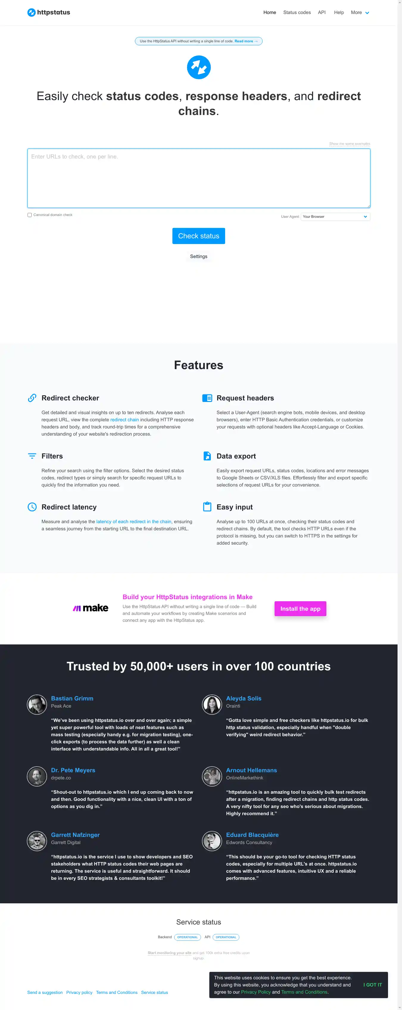 Desktop Screenshot for httpstatus.io