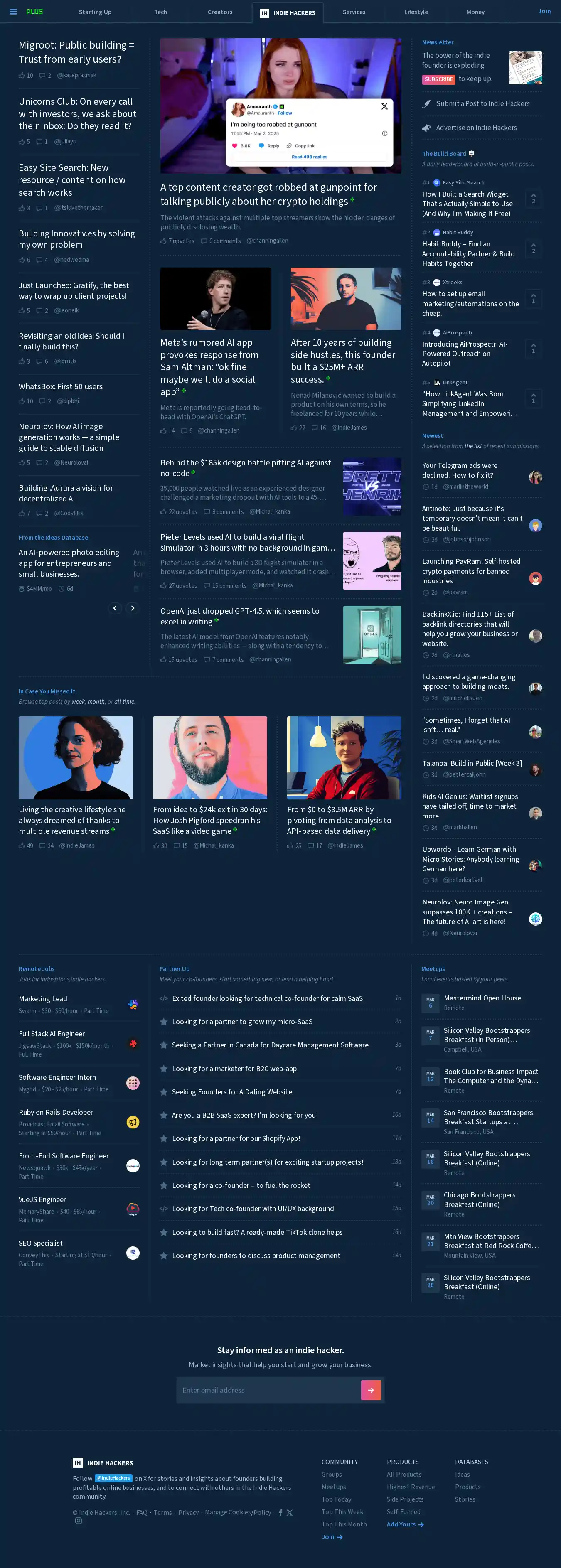 Desktop Screenshot for indiehackers.com
