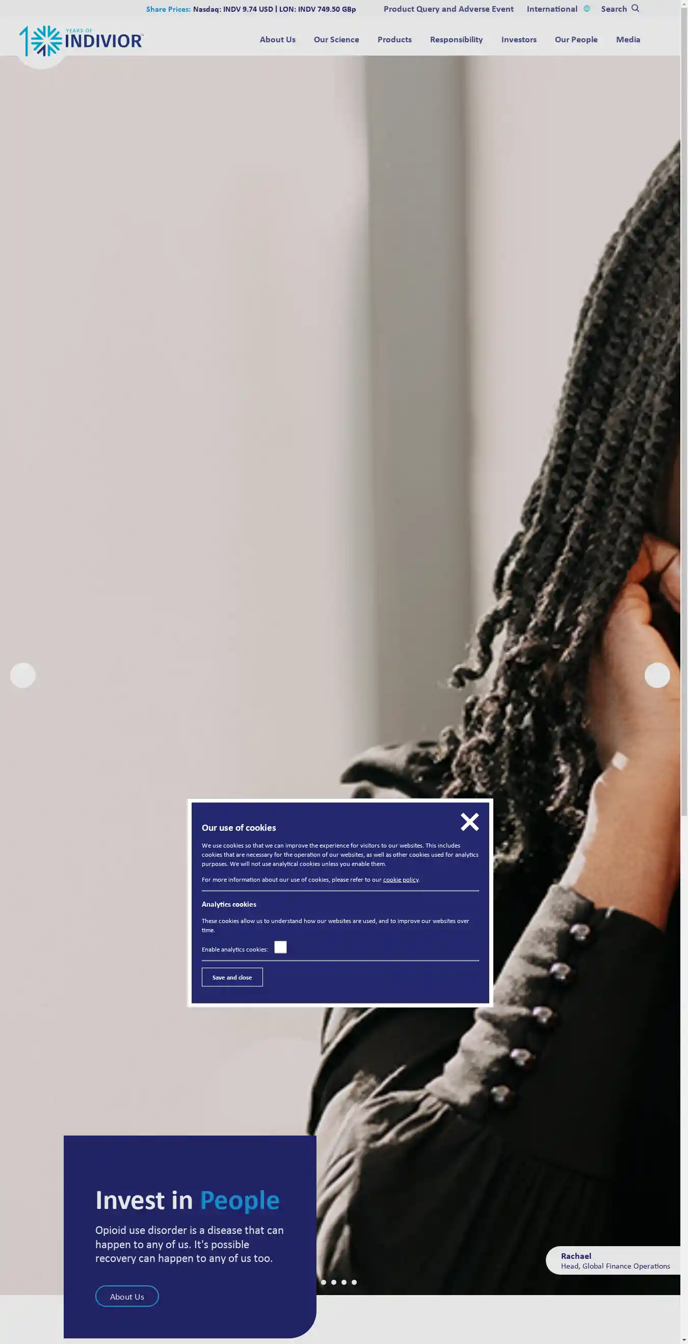 Desktop Screenshot for indivior.com