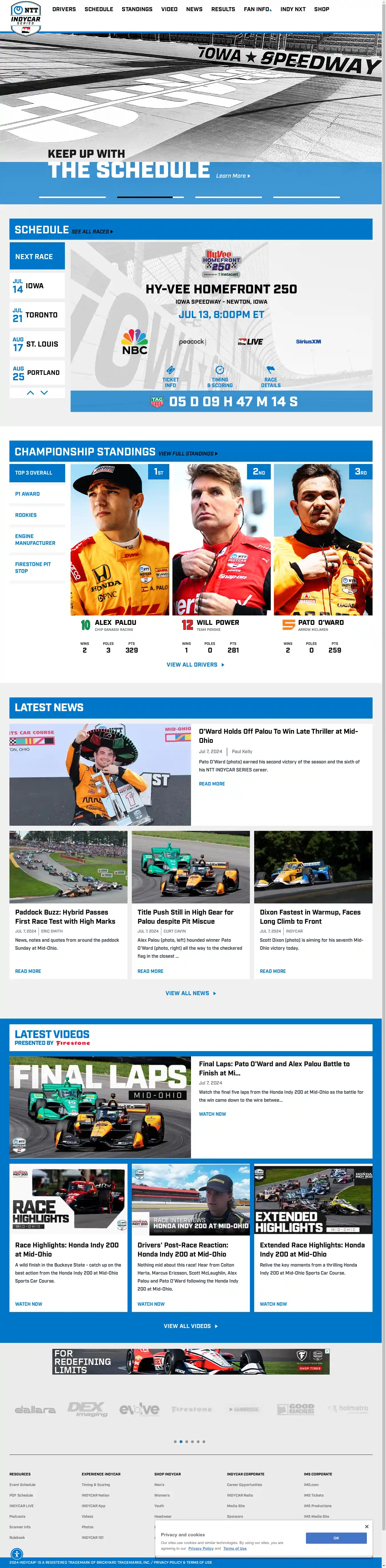 Desktop Screenshot for indycar.com