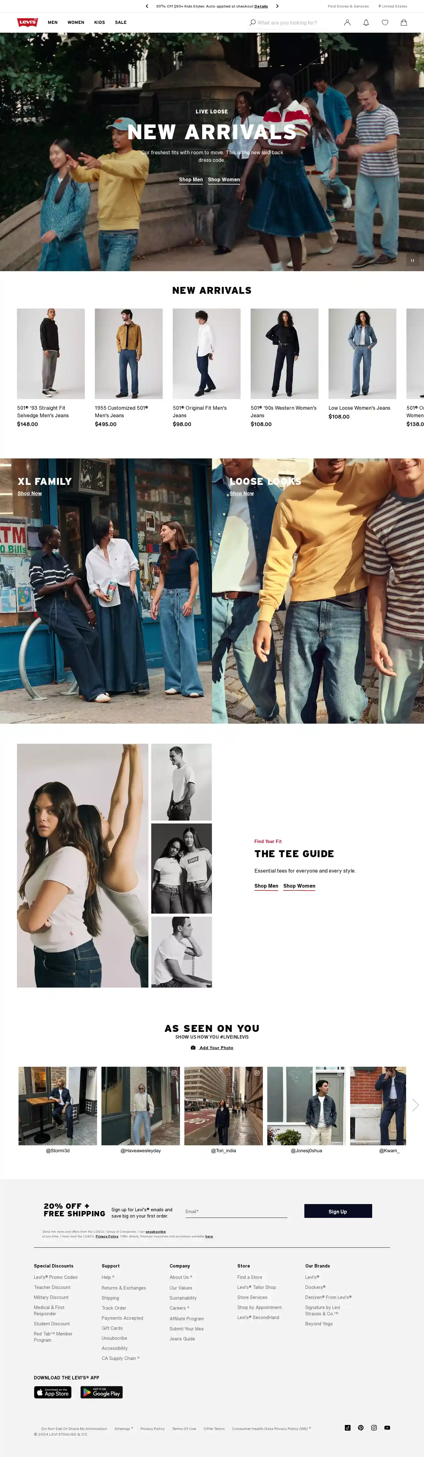 Desktop Screenshot for levi.com