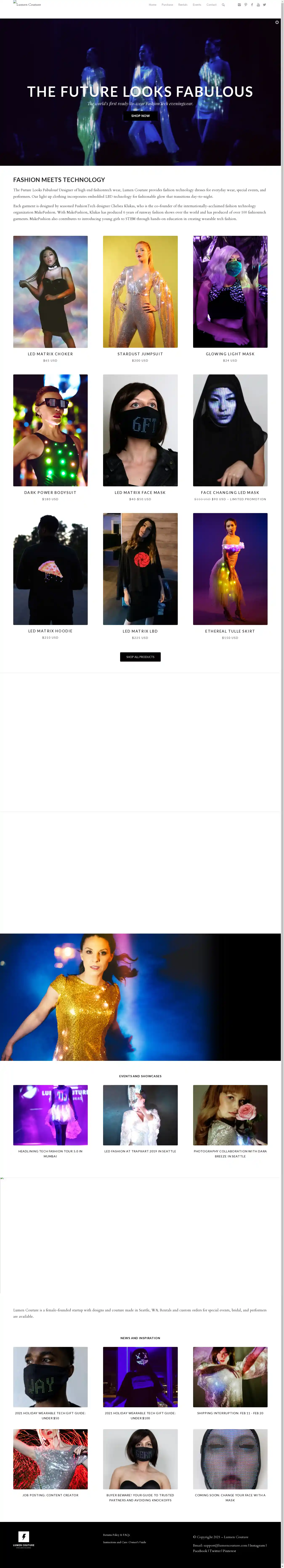 Desktop Screenshot for lumencouture.com