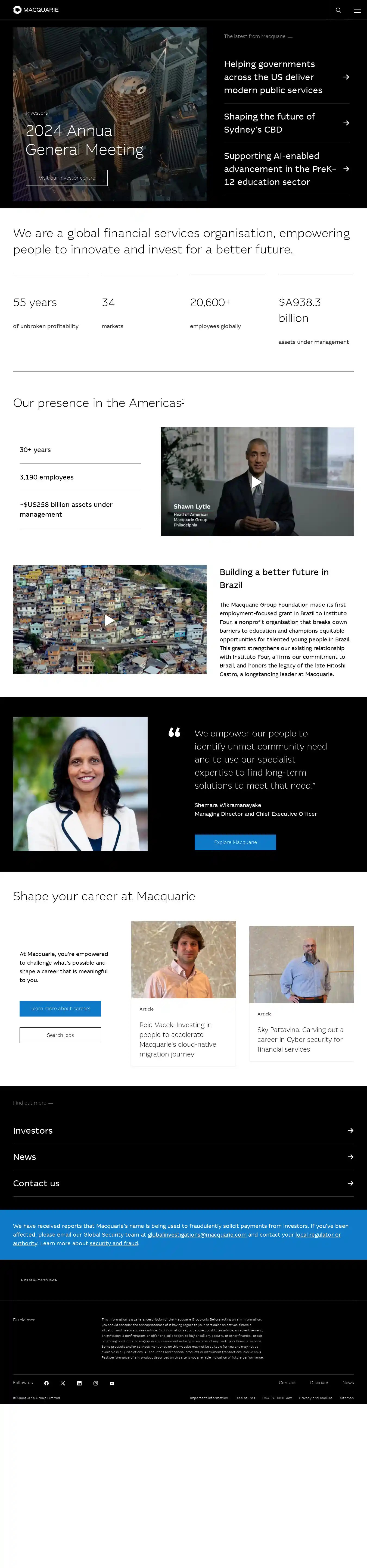 Desktop Screenshot for macquarie.com