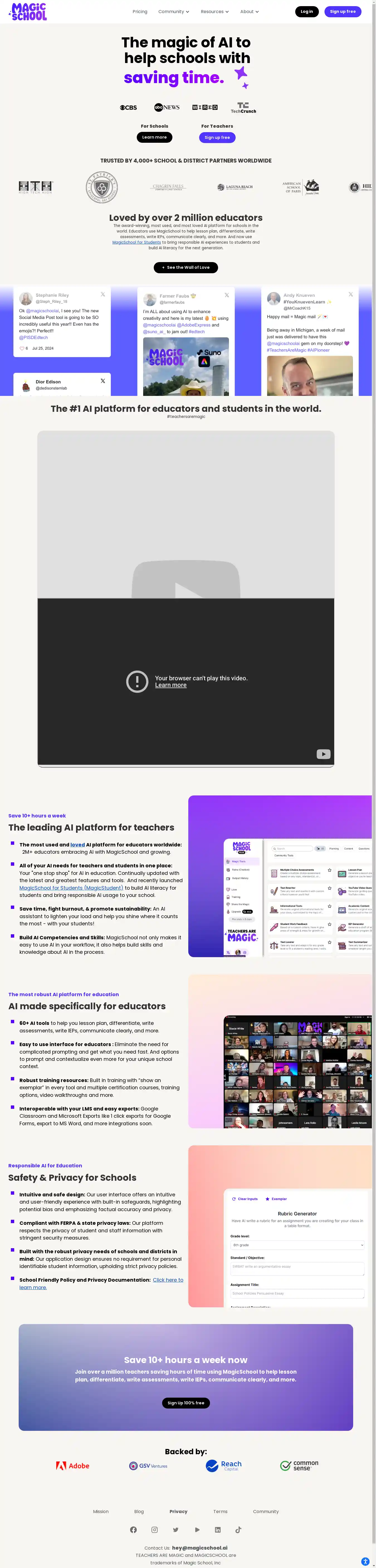 Desktop Screenshot for magicschool.ai