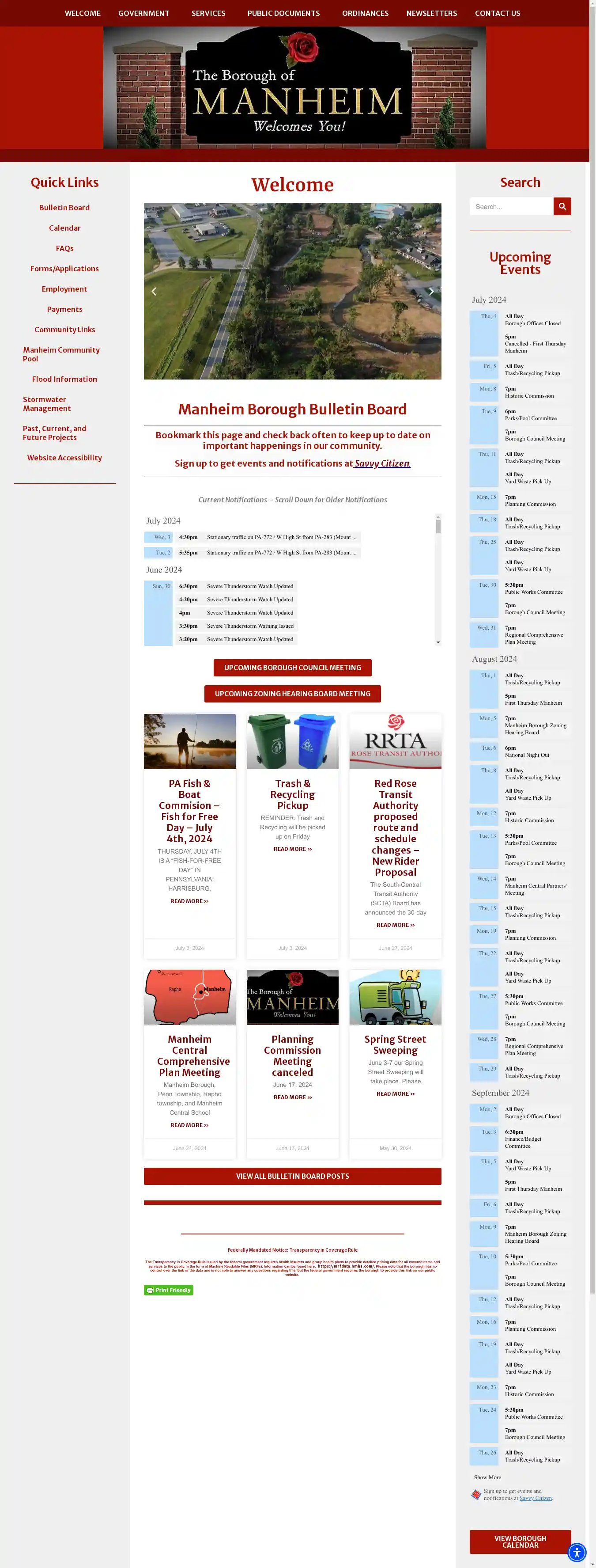 Desktop Screenshot for manheimboro.org
