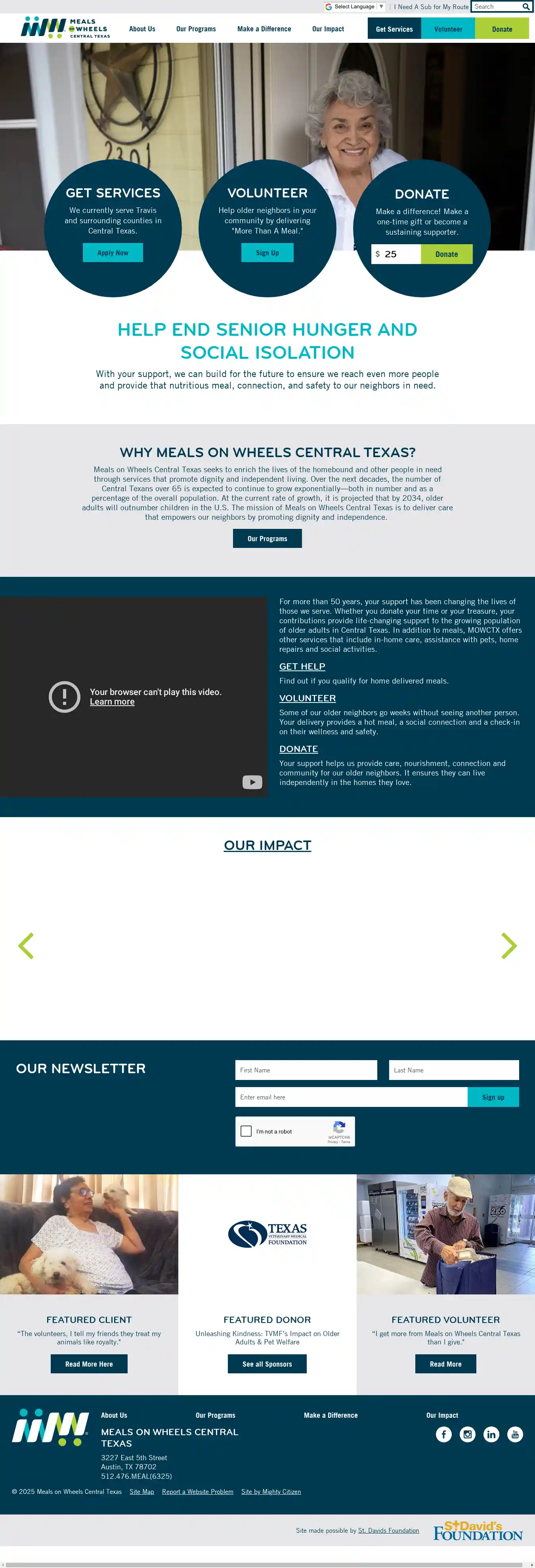 Desktop Screenshot for mealsonwheelscentraltexas.org