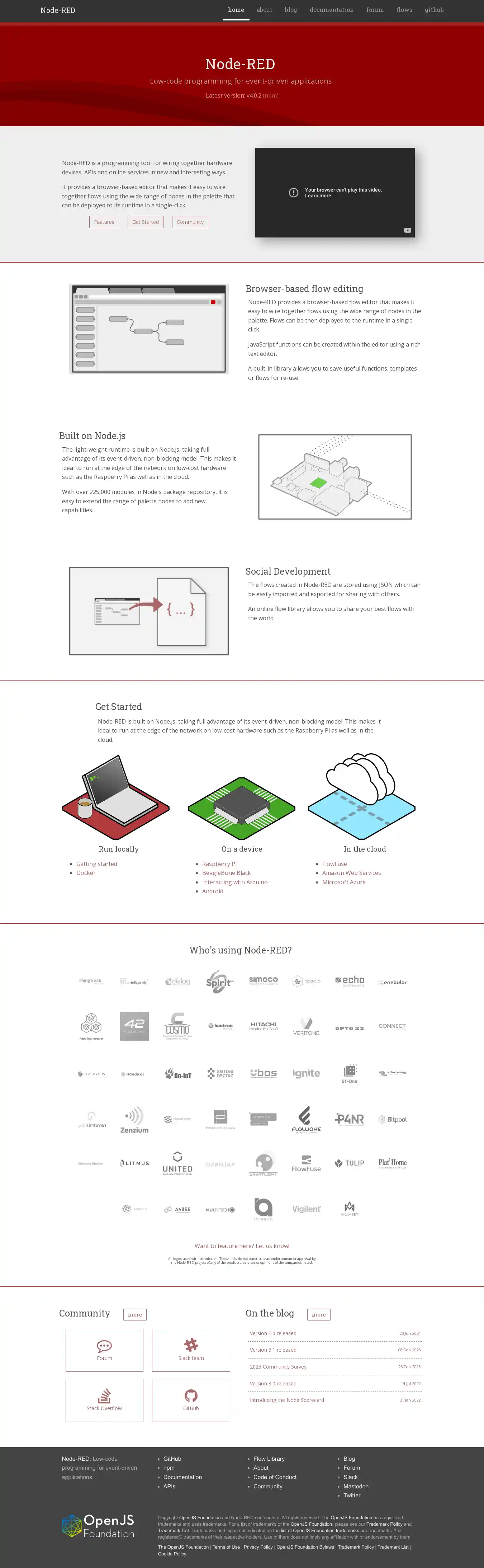 Desktop Screenshot for nodered.org