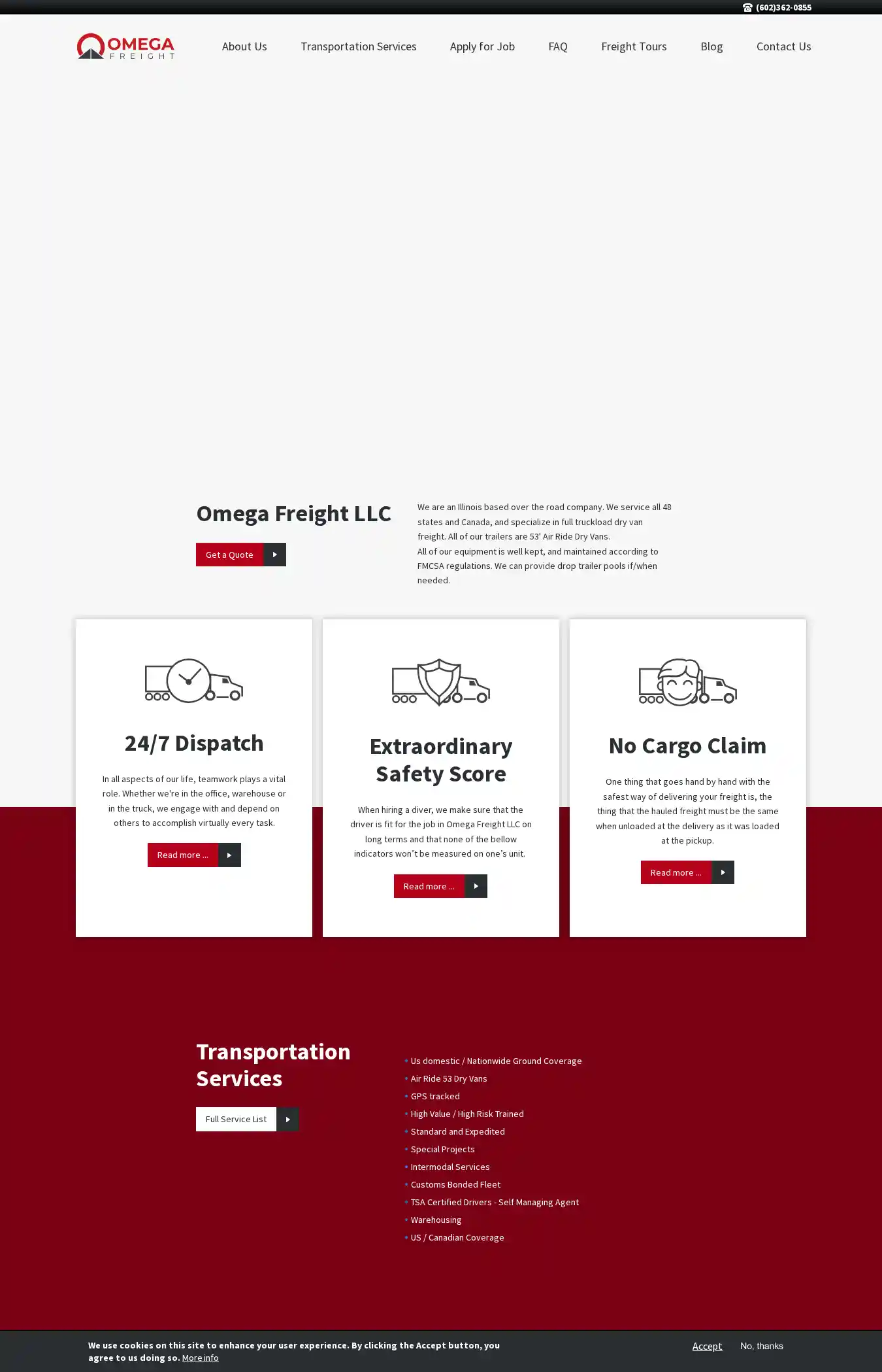 Desktop Screenshot for omegafreightllc.com