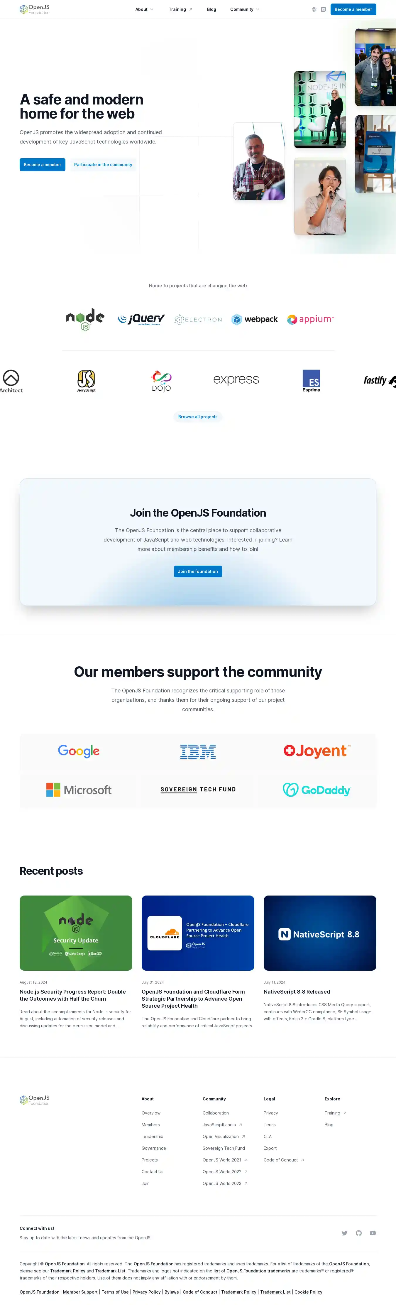 Desktop Screenshot for openjsf.org