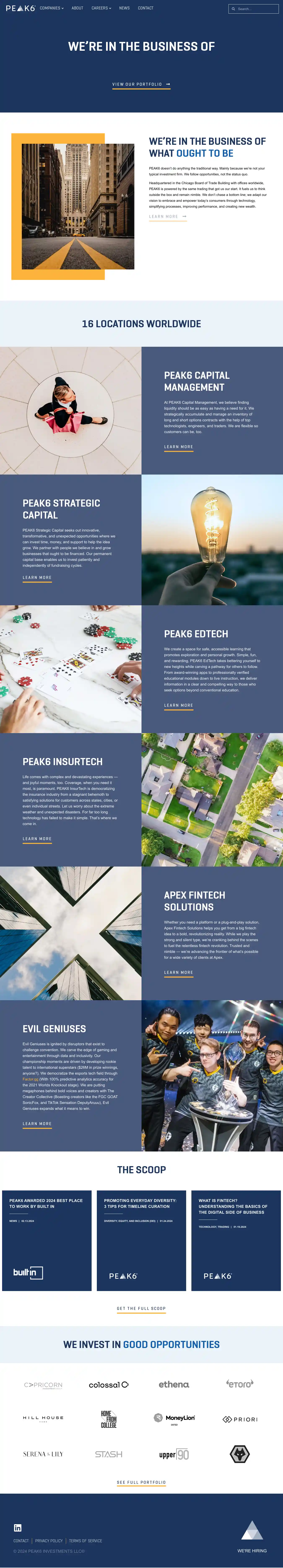 Desktop Screenshot for peak6.com