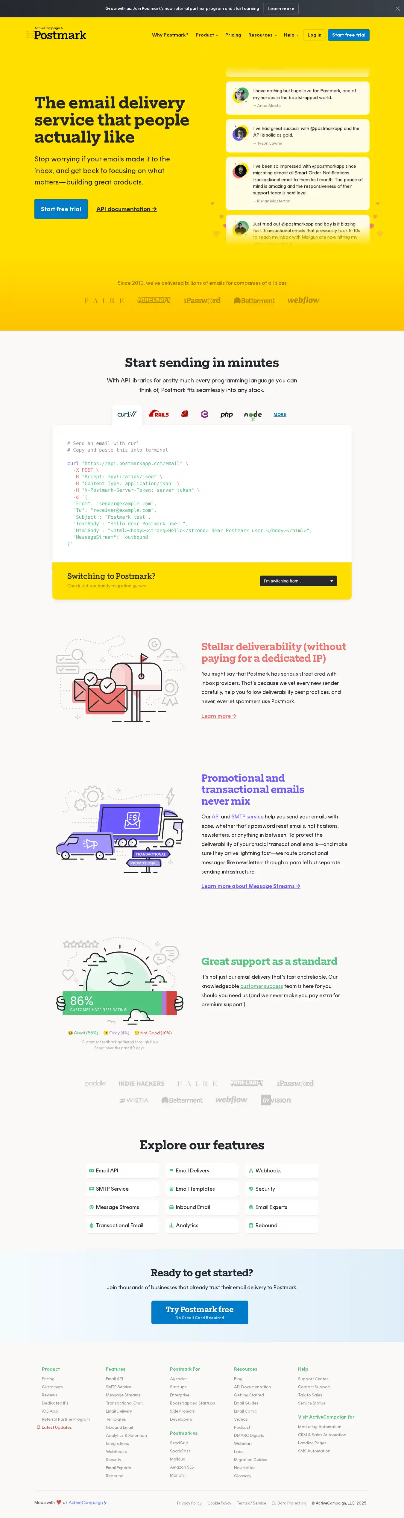 Desktop Screenshot for postmarkapp.com