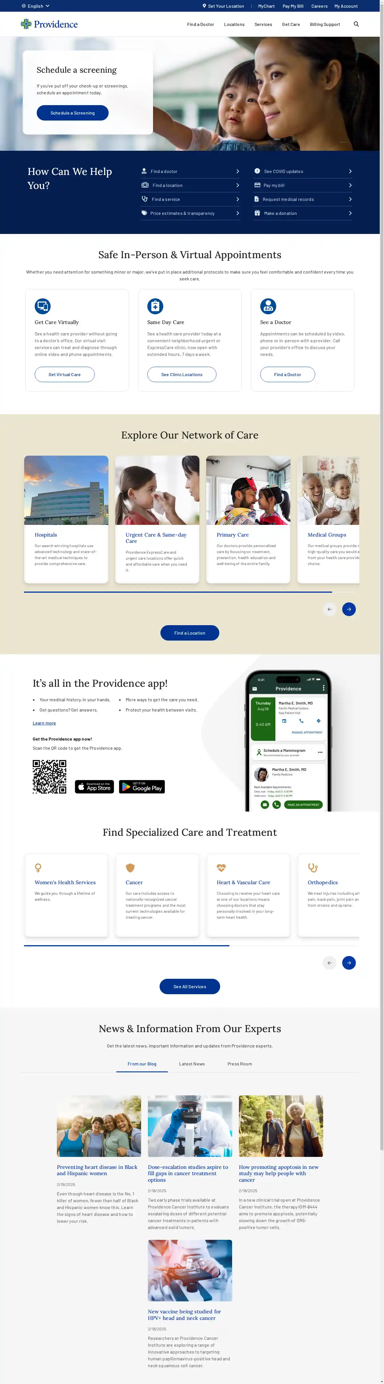 Desktop Screenshot for providence.org