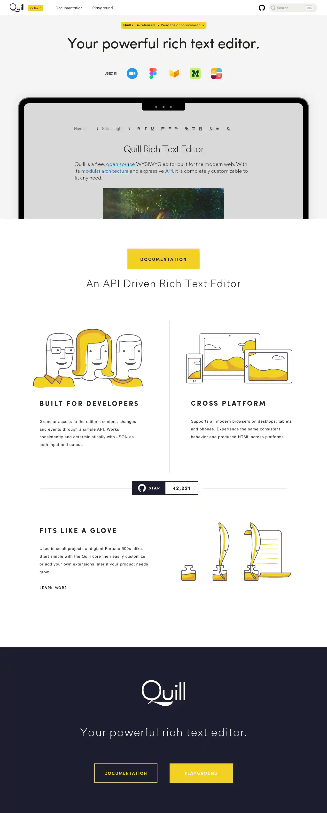 Desktop Screenshot for quilljs.com
