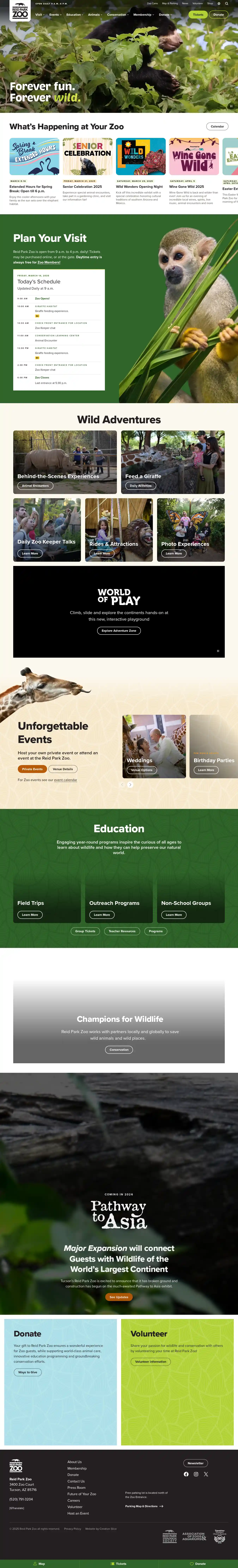 Desktop Screenshot for reidparkzoo.org