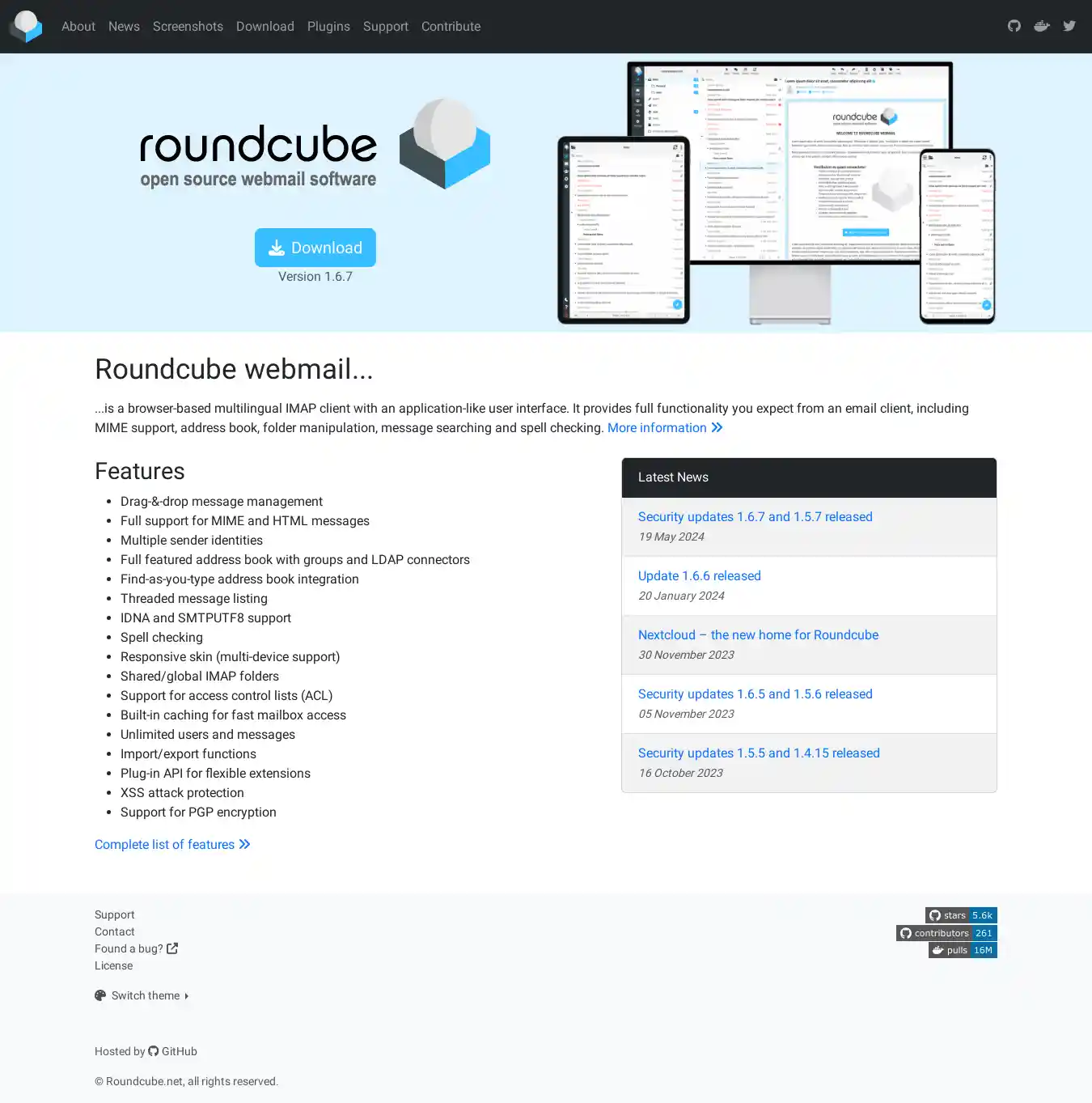 Desktop Screenshot for roundcube.net