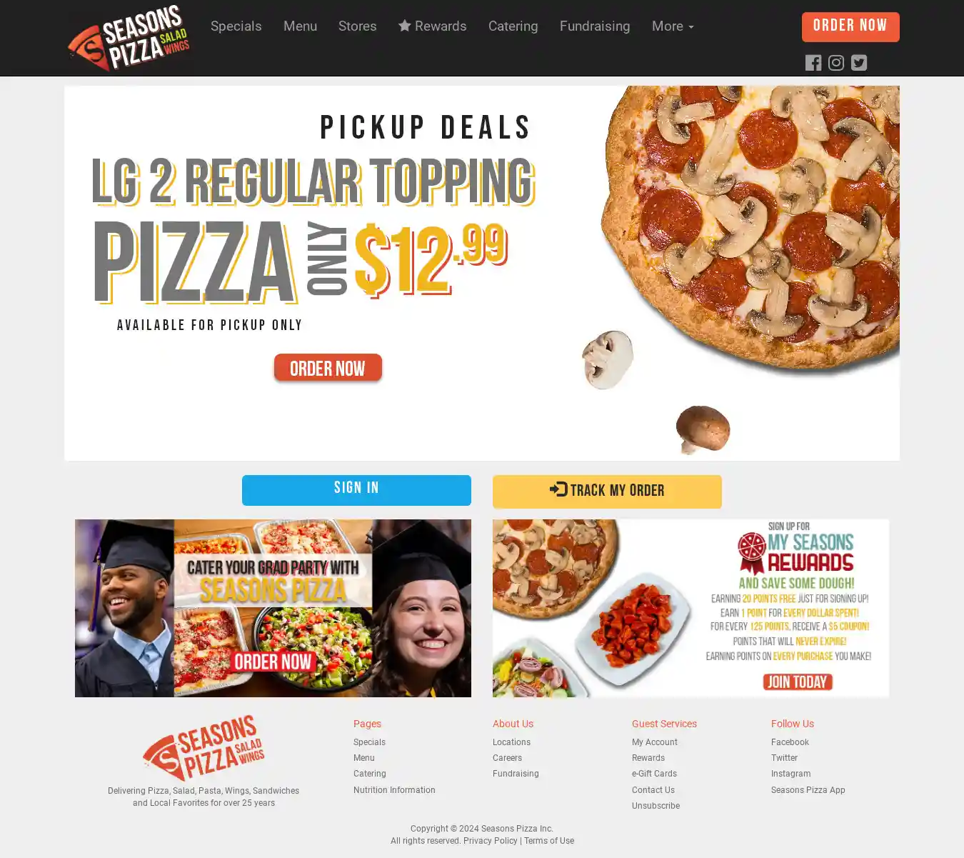 Desktop Screenshot for seasonspizza.com