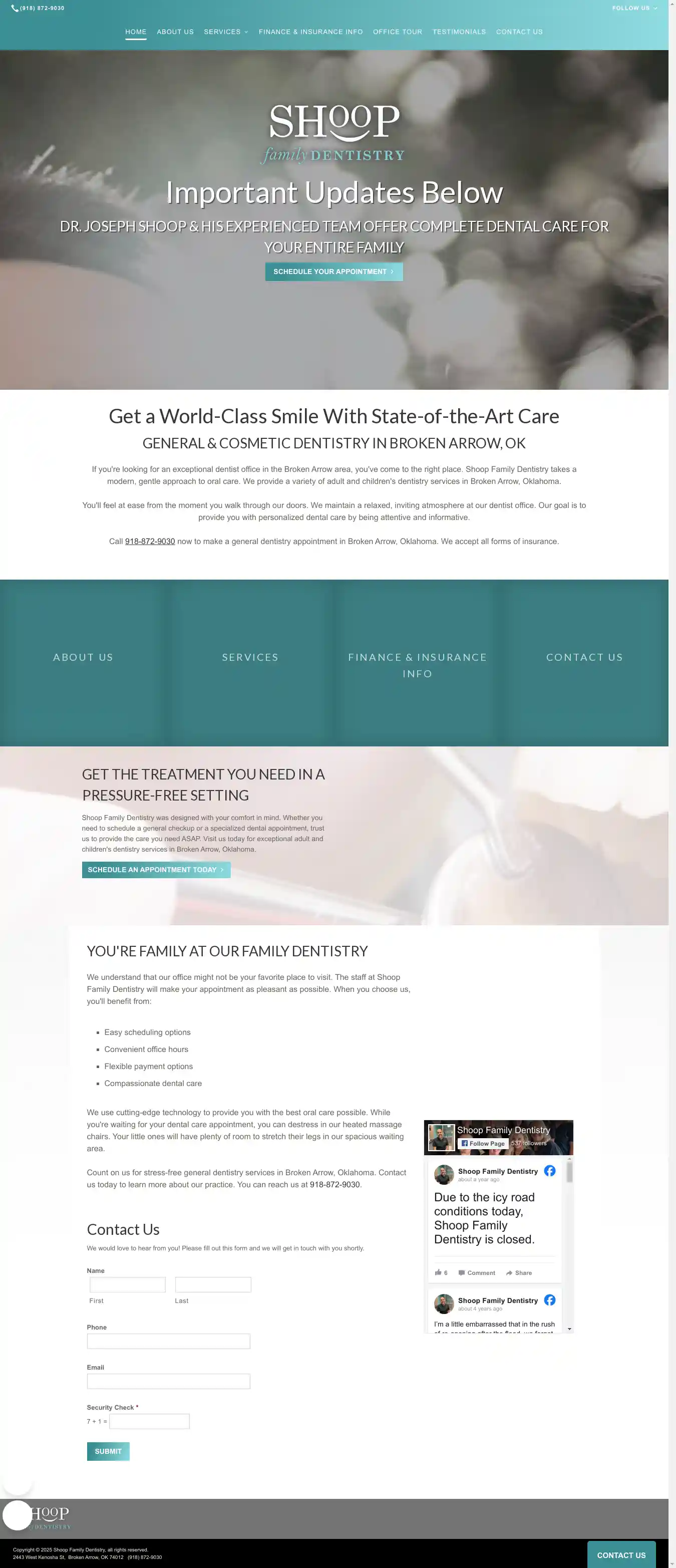 Desktop Screenshot for shoopfamilydentistry.com