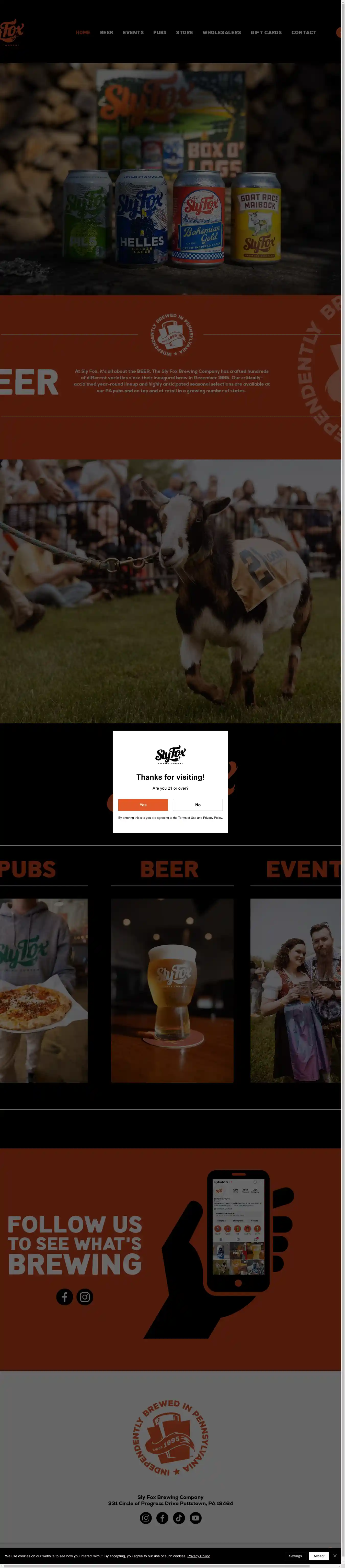Desktop Screenshot for slyfoxbeer.com