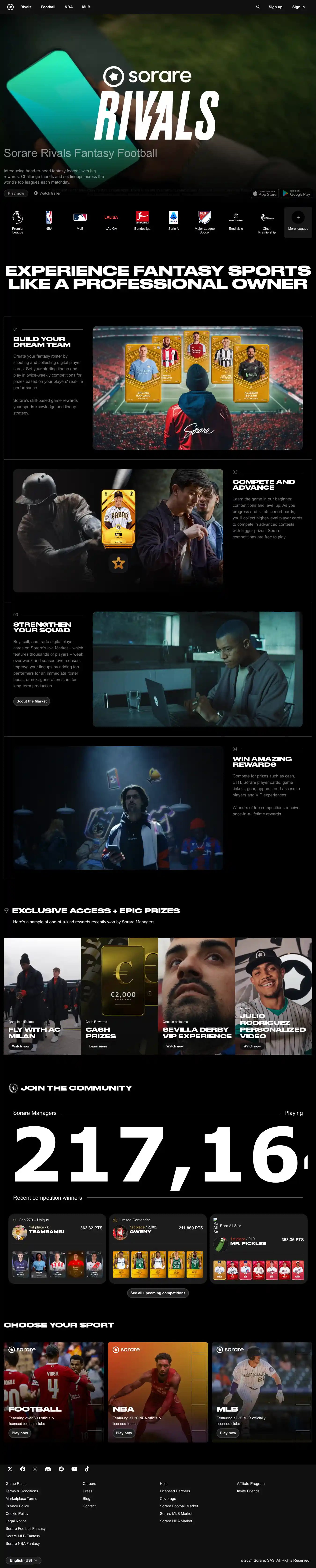 Desktop Screenshot for sorare.com