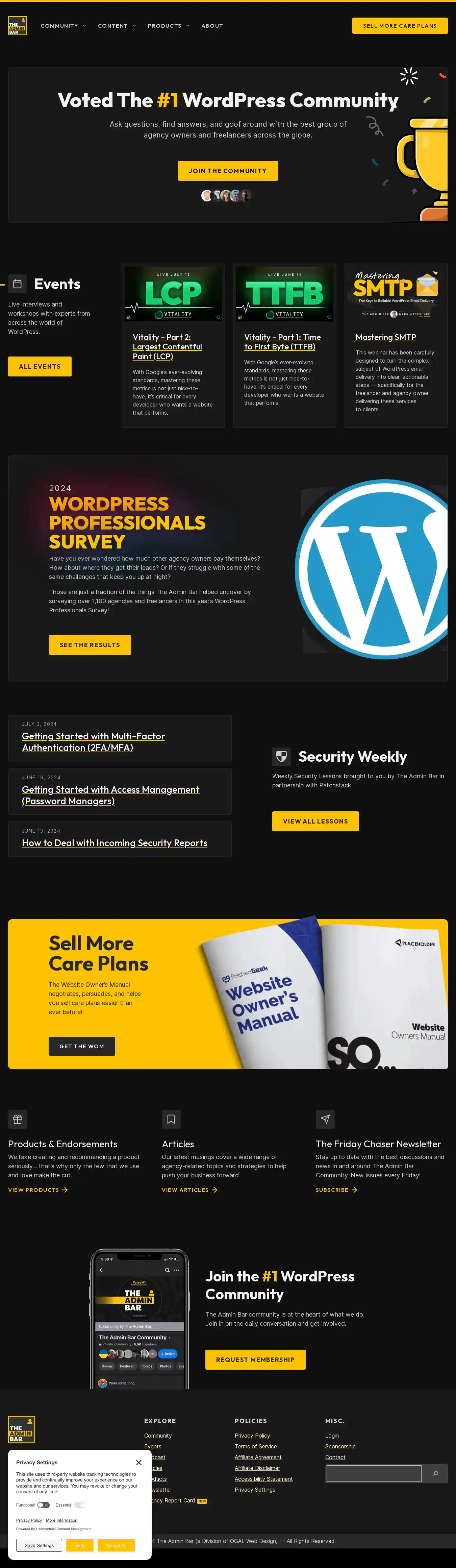 Desktop Screenshot for theadminbar.com