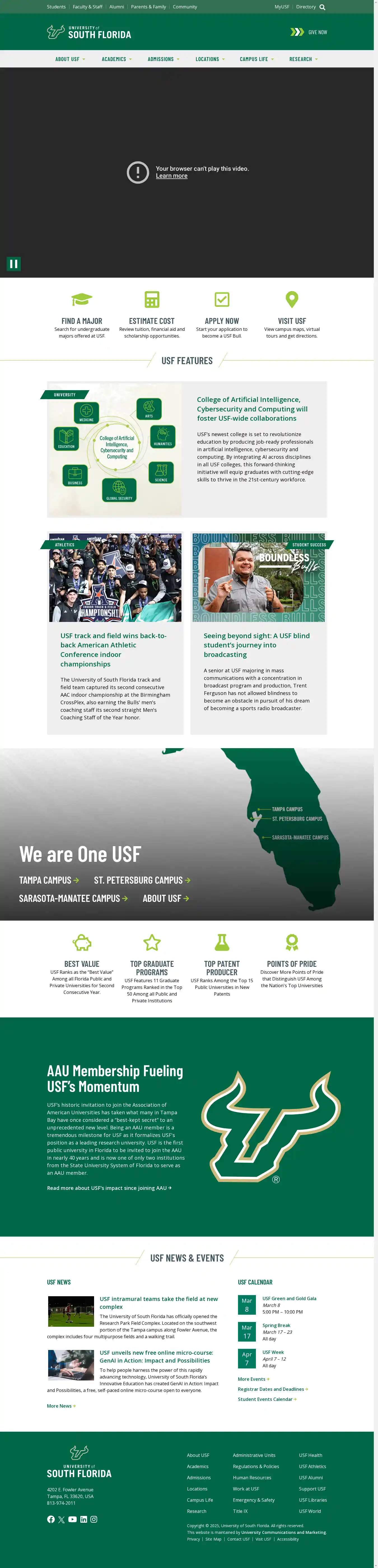 Desktop Screenshot for usf.edu